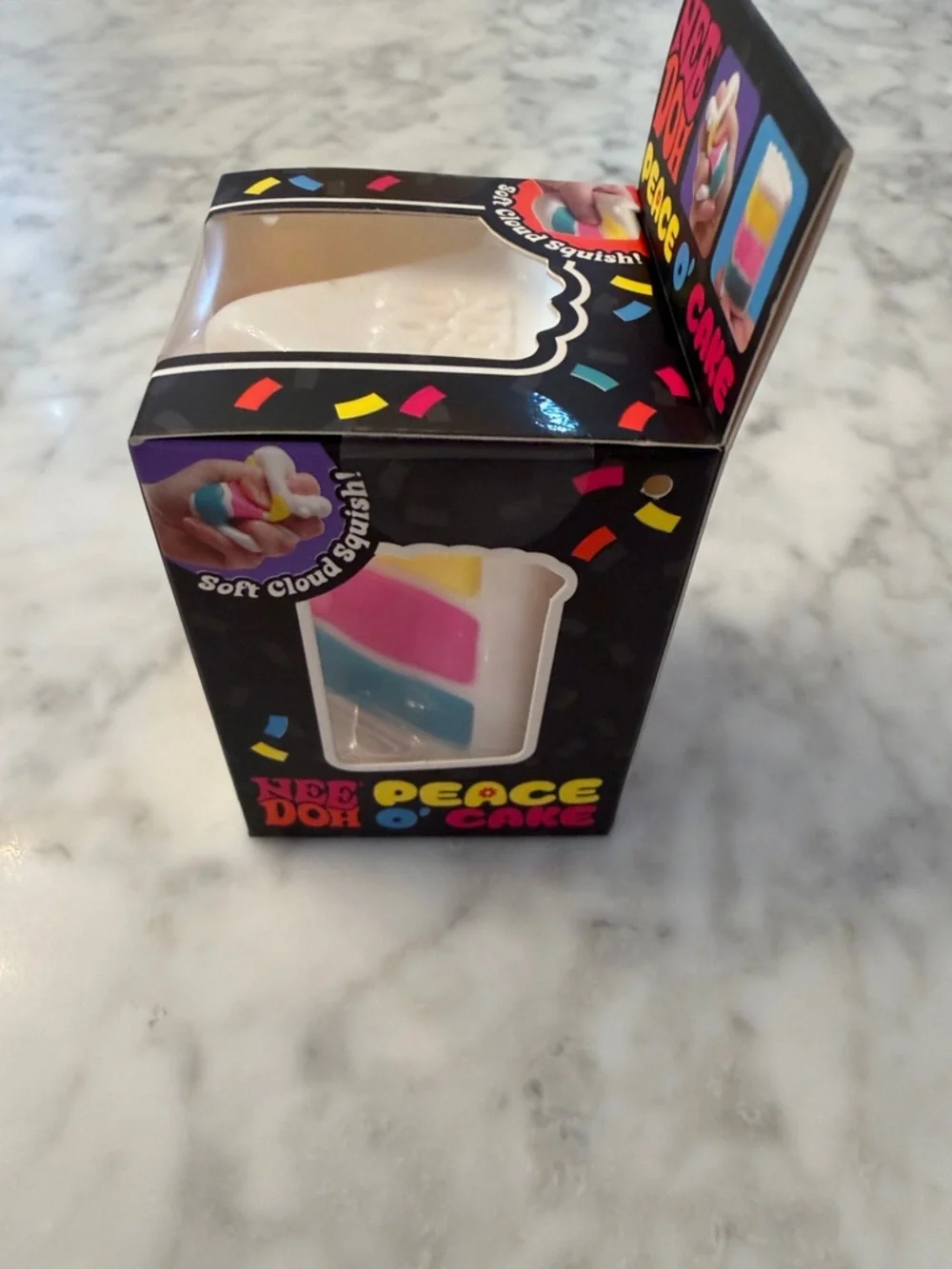 NWT Viral Nee Doh Peace O' Cake Soft Cloud Squish Toy - White/Pink/Yellow/Blue - Picture 2 of 6